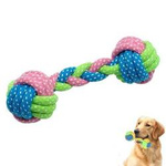 Dog toy - dumbbell bone rope - string chew - mix of colors