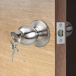 Knob - rotary door handle - silver - with lock