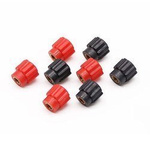4mm threaded screw connector nut - red - knob - JS900A