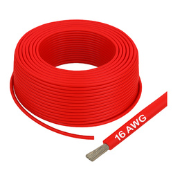Tinned copper silicone cable 16AWG - 252 conductors - 1.3mm2 - red - flexible