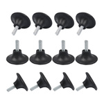 Stopka regulowana do mebli - M8 50x25mm - czarna - noga meblowa z podkładką