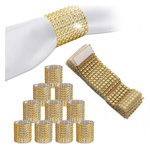 Tape With Zircons Velcro 10 pcs 13x3.5cm Plastic Gold Decorative