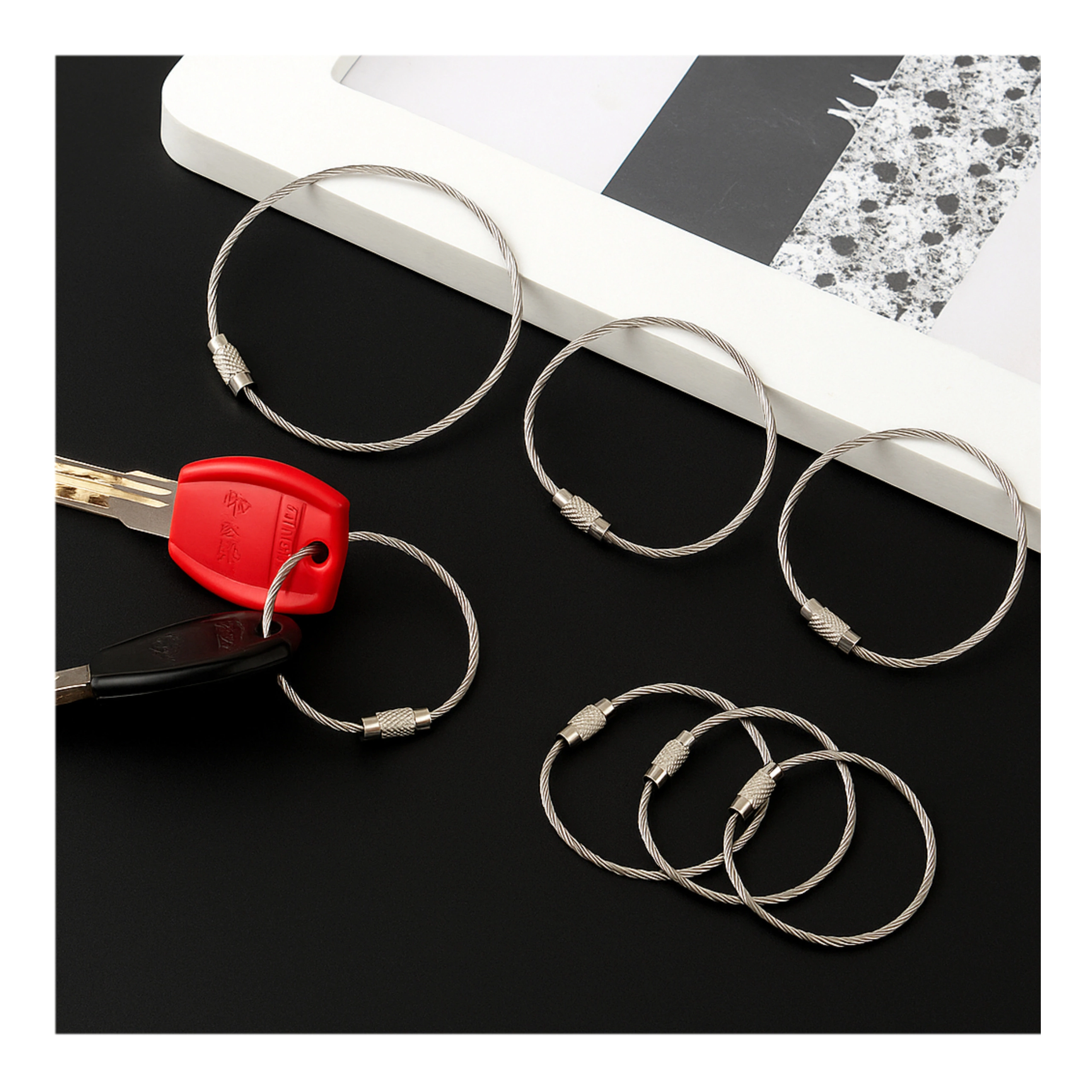 Linka do Kluczy - Zawieszka - Brelok Stalowy zakręcany - 15cm