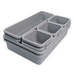 Modular Drawer Organization System 8 Gray Container Organizers