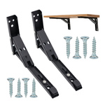 Kątowy Wspornik Meblowy Składany Czarny 29,5cm Para 2szt