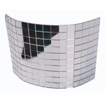 Silver glass mosaic - 15x10cm 1mm large glass - 3D self-adhesive mosaic sticker