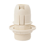 E14 socket with thread and flange - white - Plastic socket