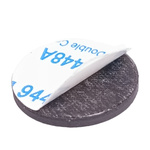 Self-adhesive rubber magnet - 20mm - black round - 3M