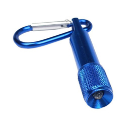 Mini flashlight with carabiner - Aluminum - pocket-sized