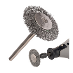 Wire sanding brush 25mm - round - for dremel, mini rubbermaid
