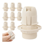10x Oprawka E14 z Gwintem i Kołnierzem Gniazdo Plastikowe do Oświetlenia Ecru