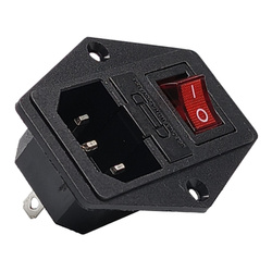 AC IEC 250V power socket - with circuit breaker and fuse