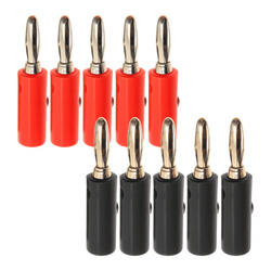 4mm Screw-on Banana Plugs with Housings Black and Red - 5 Sets