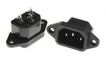 AC IEC receptacle - male - trapezoidal - screwed to housing