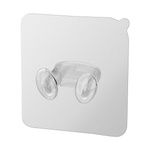 Self-adhesive hanger with hooks - white transparent - wall bracket