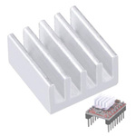 Extruded aluminum heat sink - 14x14x6mm silver - cooling heatsink - type B