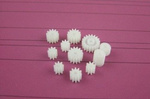 Set of 9 gears and pinions + 2 worm gears - for electric motors
