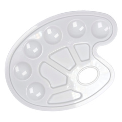 Paint Palette Large - 22.5x17cm - White Plastic Tray