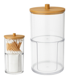 Double Tote for cotton balls and ear buds Organizer Acrylic