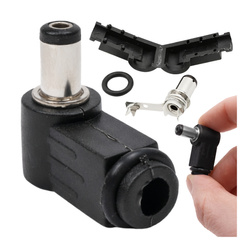 DC power plug - 5.5x2.1 - angled - mounting plug