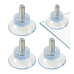 Suction Cup With M8 Thread 32x25mm Foot Glass Tops Round 4pcs