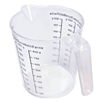 Plastic mug with measuring cup 1000ml - kitchen measuring cup 1l - jug with ear