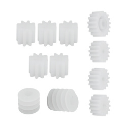 Set of 9 gears and pinions + 2 worm gears - for electric motors