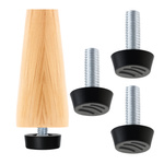 Adjustable foot for furniture 4pcs. - M8 22x18mm - black - furniture leg with washer