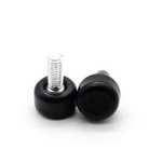 Foot with toggle 16x14mm black - furniture leg M6 - adjustable foot for furniture