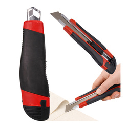 Universal knife with extendable blade 18mm - black and red - paper wallpaper knife