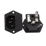 AC IEC receptacle - male - trapezoidal - screwed to housing