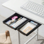 Self-adhesive drawer - black - 220x127x30mm - desk organizer for pens and small items