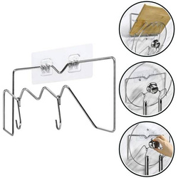 Stainless steel lid hanger - self-adhesive holder