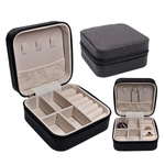 Jewelry Casket Mini Chest Organizer Box Black 9.5x9.5x5cm