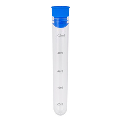 Plastic measuring tube - 10ml - 16.5x105mm - with stopper