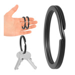 Spring ring for key ring - 30mm - black - flat - Key ring
