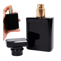 Butelka Na Perfumy 50ml Szklana Flakon Czarny Z Atomizerem
