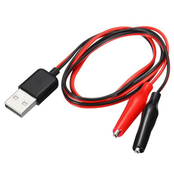 USB cable with crocodiles - 60 cm