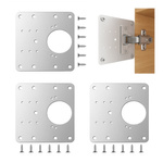 Hinge repair plate 90x90mm - sheet metal 0.7mm - furniture hinge repair