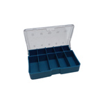 Organizer 10 compartments - blue - 59x47x15mm - Plastic box - lockable container