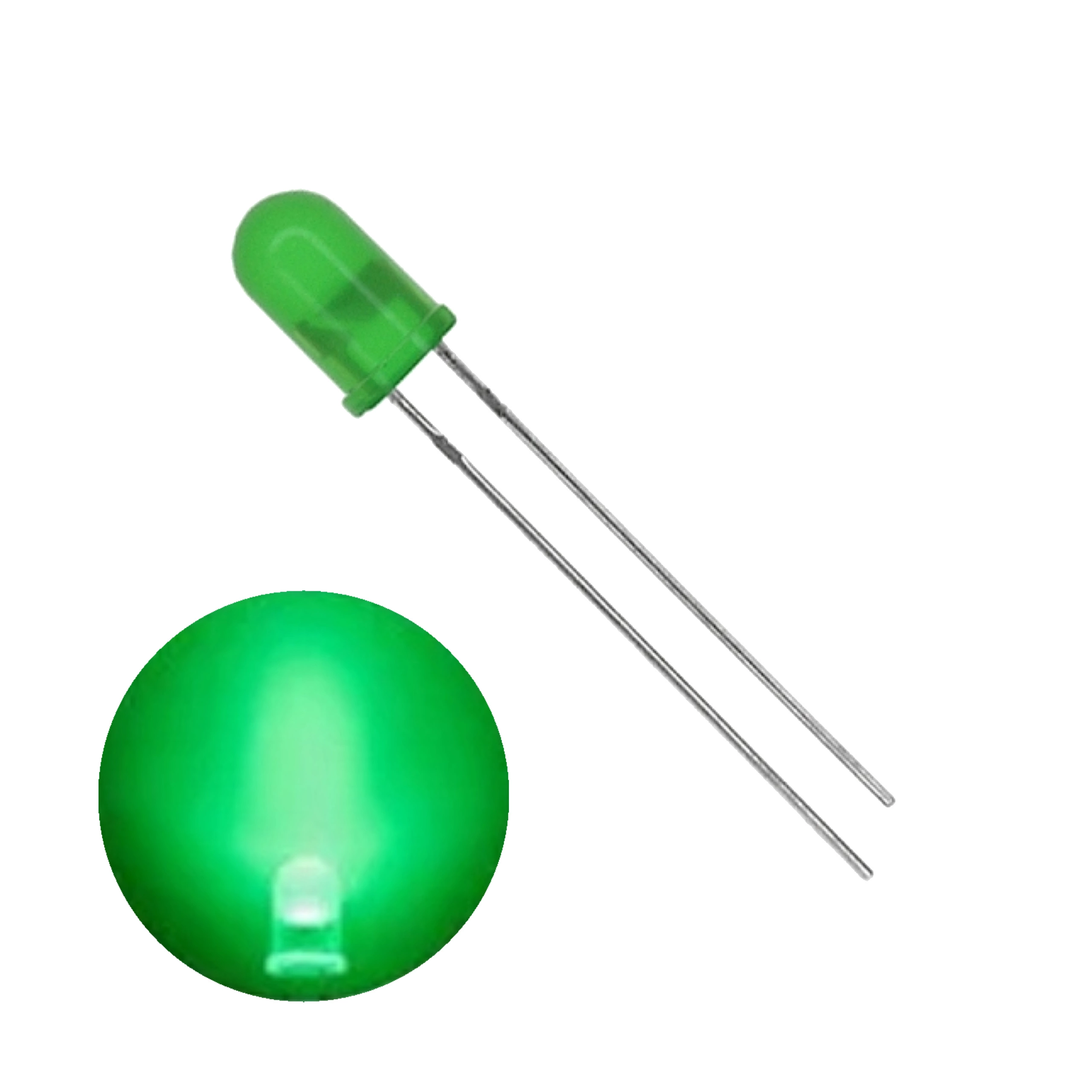 Dioda LED 5mm zielona dyfuzyjna 20mA