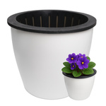 Doniczka Samonawadniająca PATIO - 11cm Biała Plastikowa Donica
