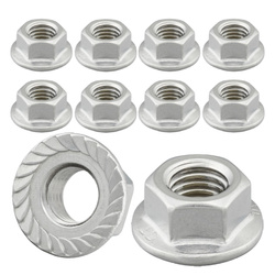 Hex nut with flange - M8 - 10pcs - zinc plated - metric