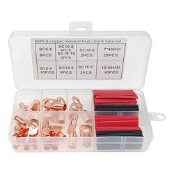Set of Eye Connectors with Heat Shrinkable Tube 60 pcs Copper Connectors