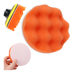 Wavy polishing sponge 125mm - orange -cleaning pad -for waxing