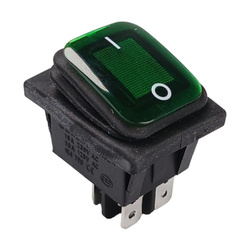 Przełącznik klawiszowy KCD4-B - 16A/250V - Podwójny - ON/OF - IP65 - zielony