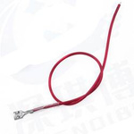 Insulated flat female connector - 6.3mm with 30cm cable - red - 22AWG cable