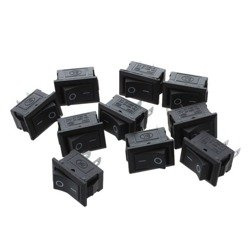 Key switch XL601 - 15x10mm - single - ON/OFF - black - 10pcs.