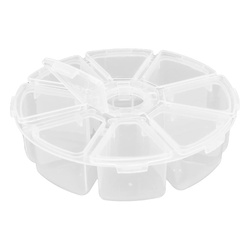 Organizer okrągły - 8 przegródek - zamykany - 105x27mm - pojemniki na drobiazgi