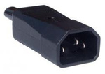 AC IEC male plug - 250V - 10A - for cable mounting